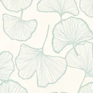 7014 Ginko Snow Green - Mural Calypso